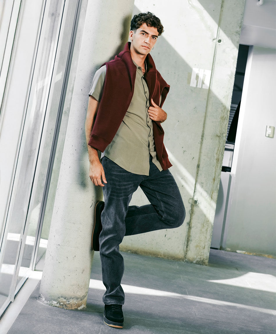 Jeans hombre gris casual