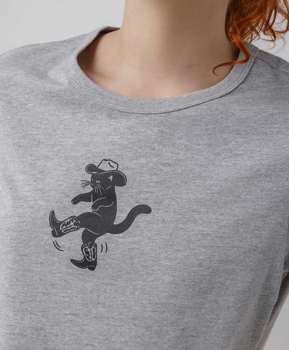 Polera mujer gato cowboy crop