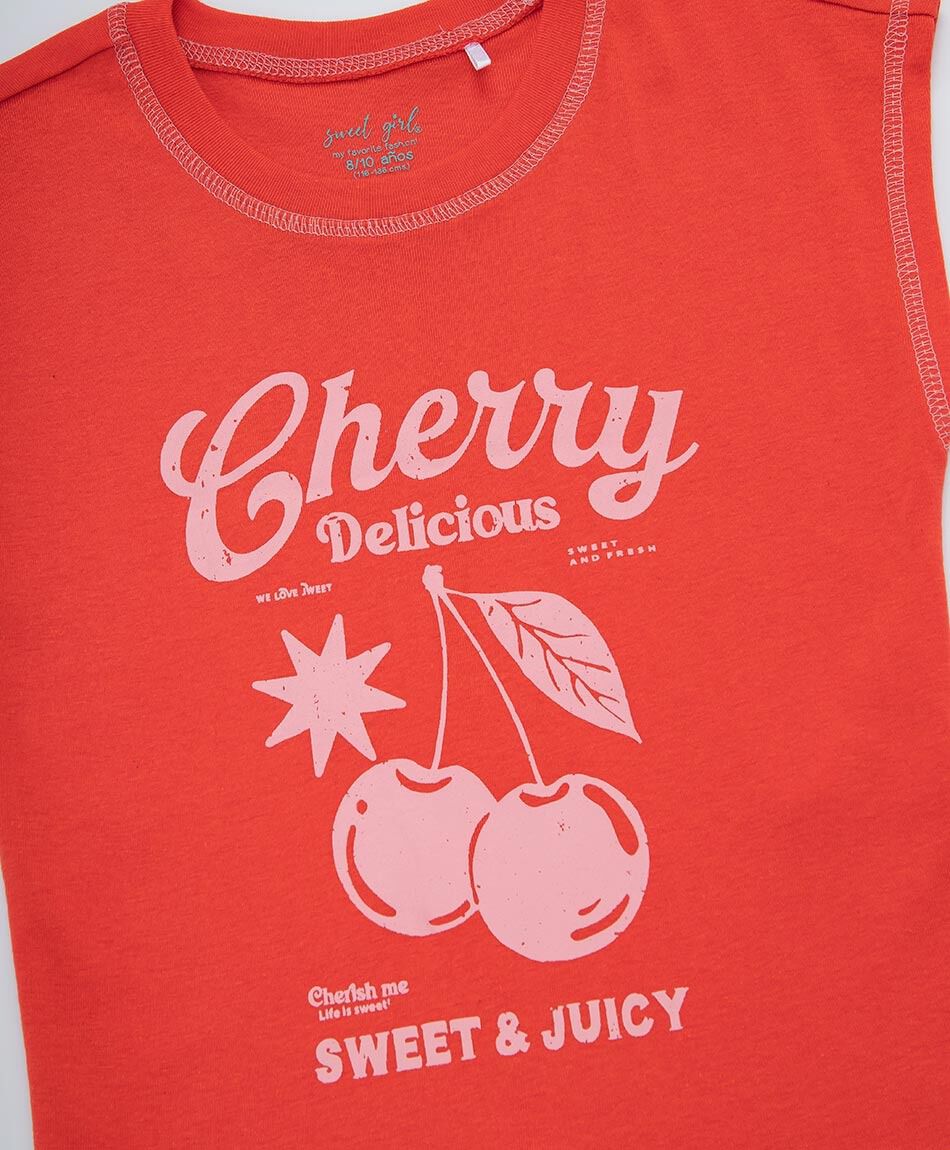 Polera ni&ntilde;a cherry