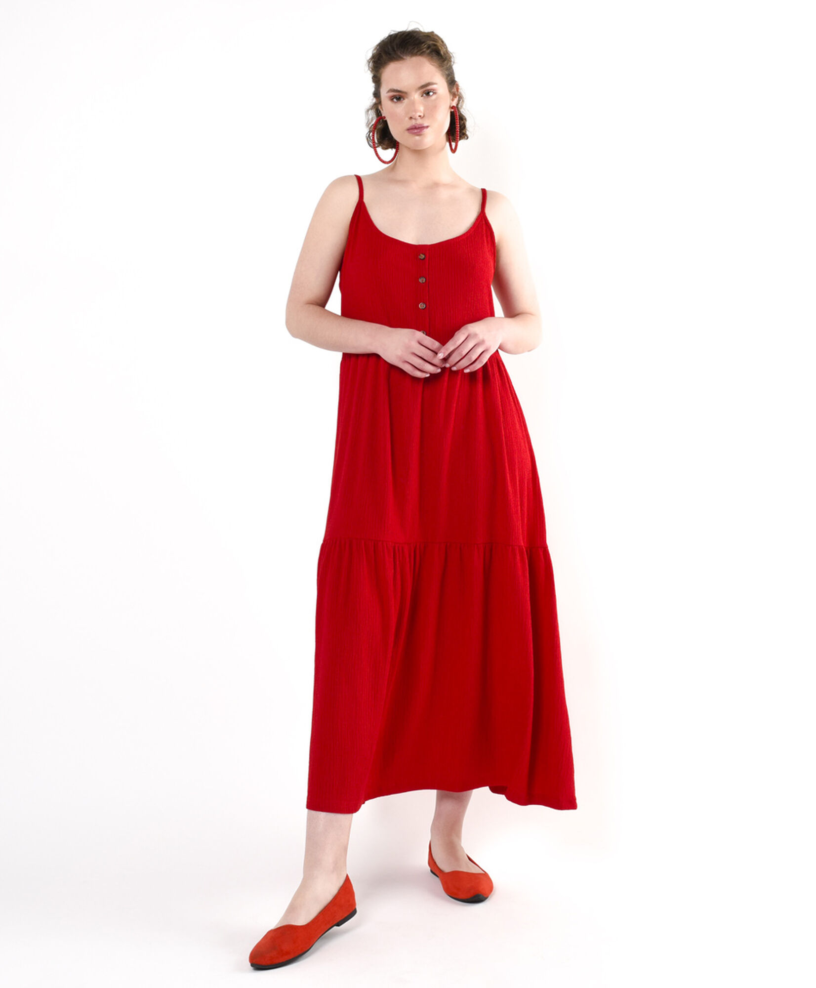 Vestido mujer botones rojo Vestido mujer botones rojo