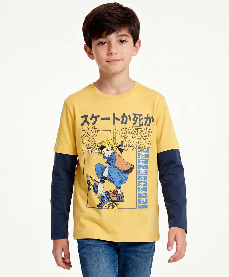 Polera ni&ntilde;o manga larga anime