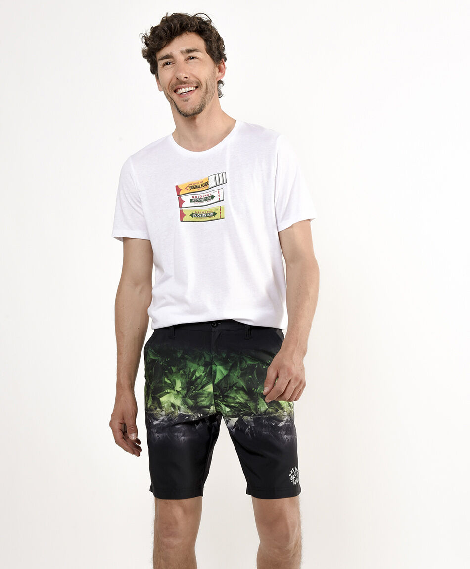 Bermuda hombre print bicolor