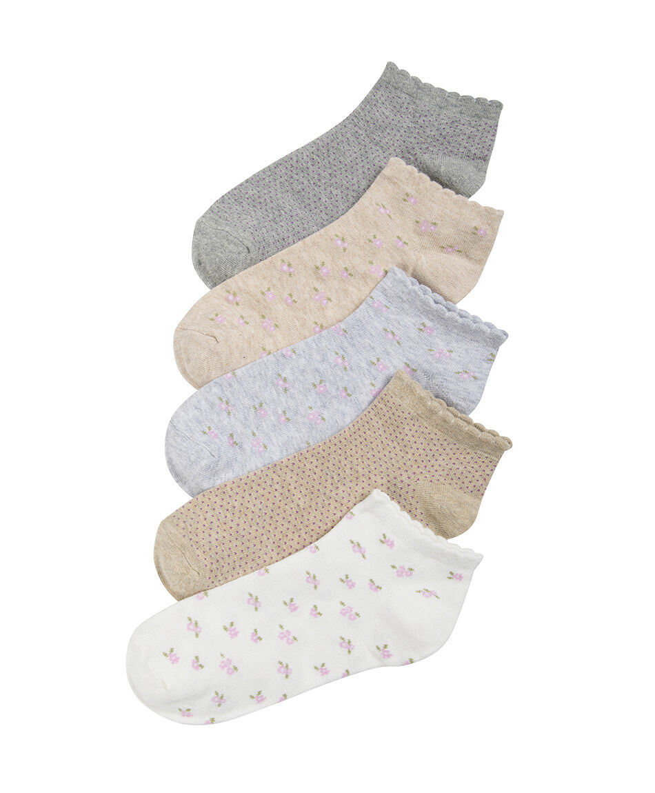 Pack 5 calcetines mujer cortos flores