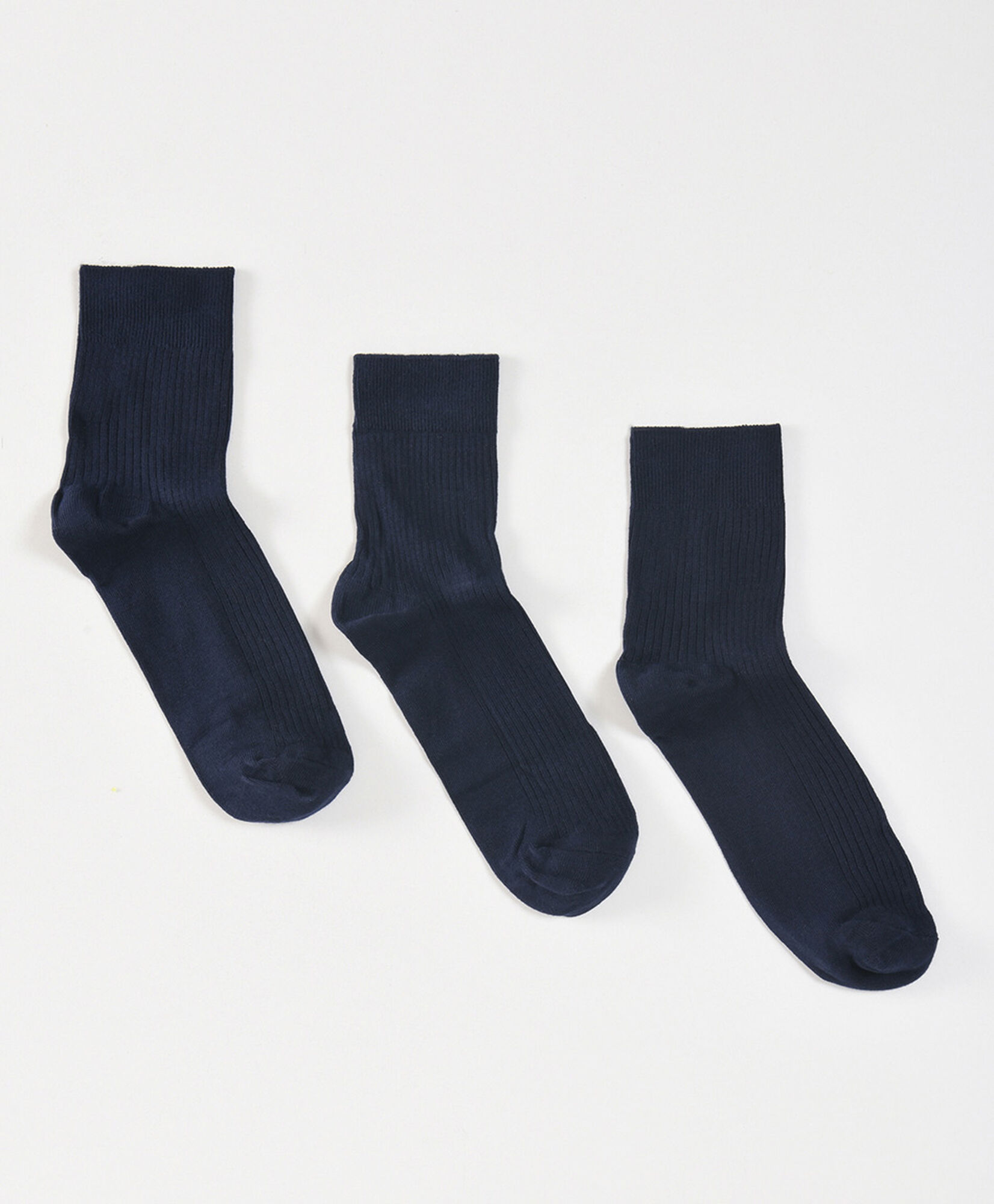 Set 3 calcetines escolares medios azul oscuro Set 3 calcetines escolares medios azul oscuro
