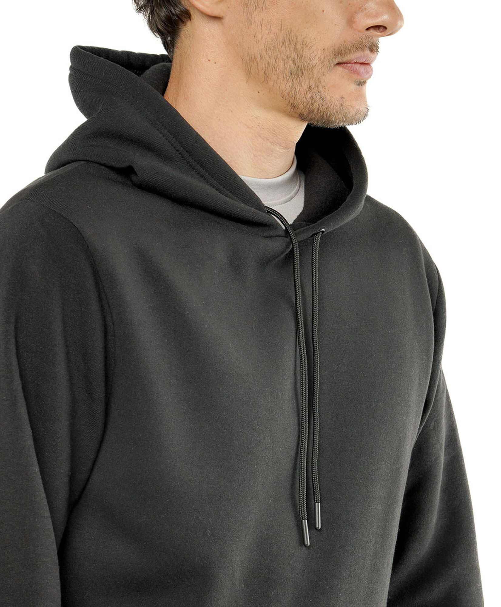 Polerón deportivo hombre liso negro Polerón deportivo hombre liso negro