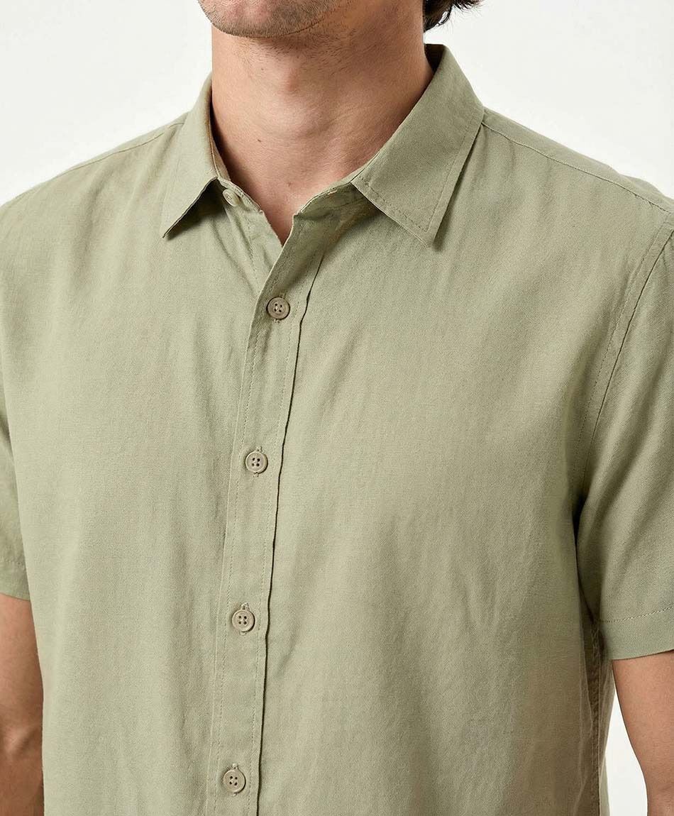 Camisa hombre lisa manga corta