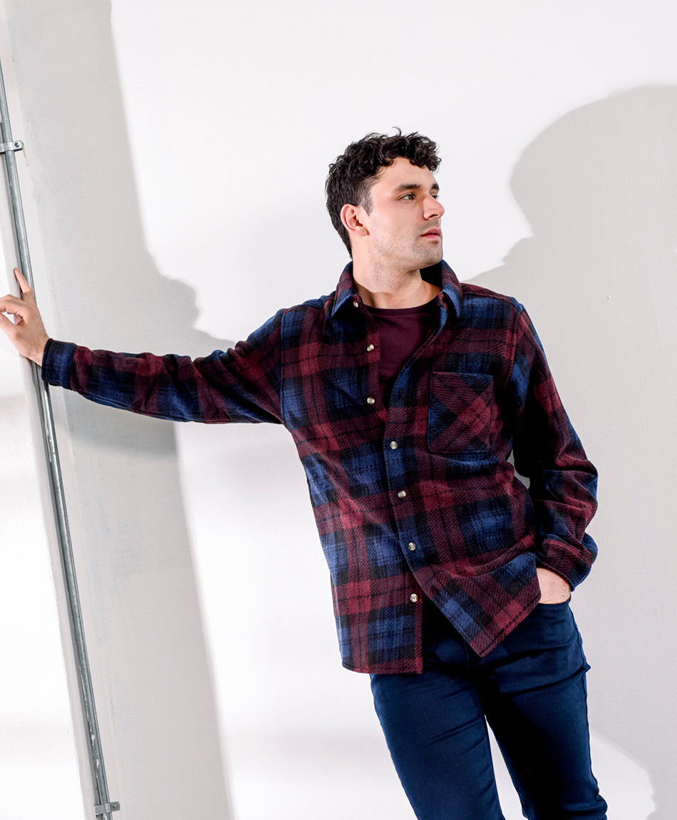 Chaqueta hombre franela escoc&eacute;s