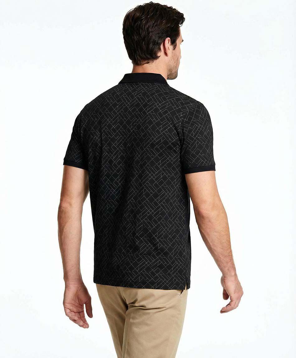 Polera hombre cuello polo negro noche