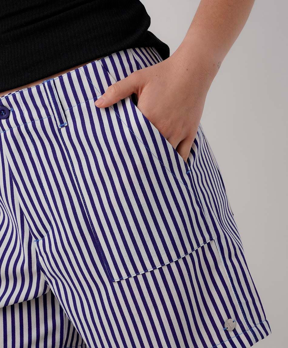 Short mujer rayas bolsillos