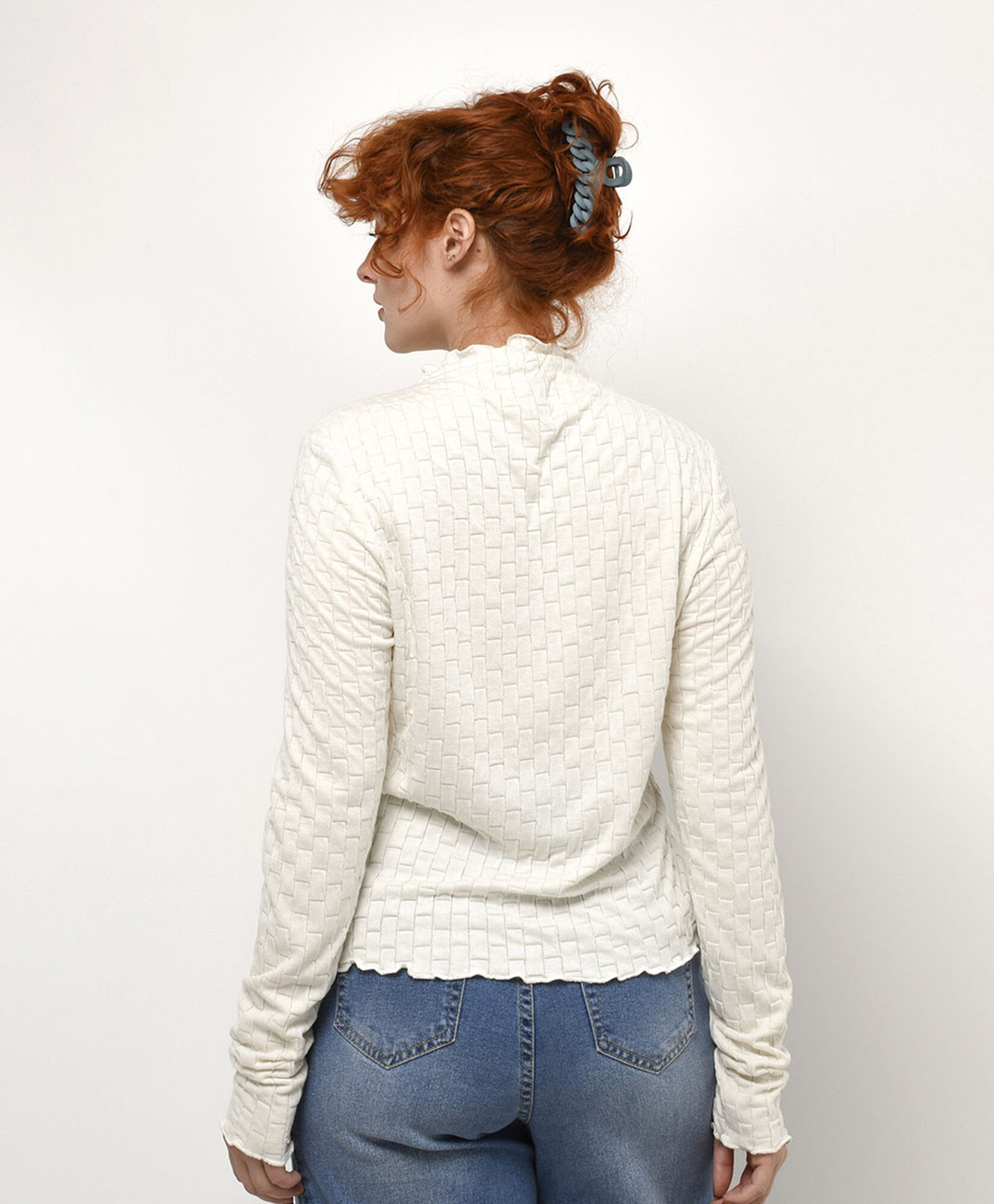 Polera mujer jacquard vuelos Polera mujer jacquard vuelos
