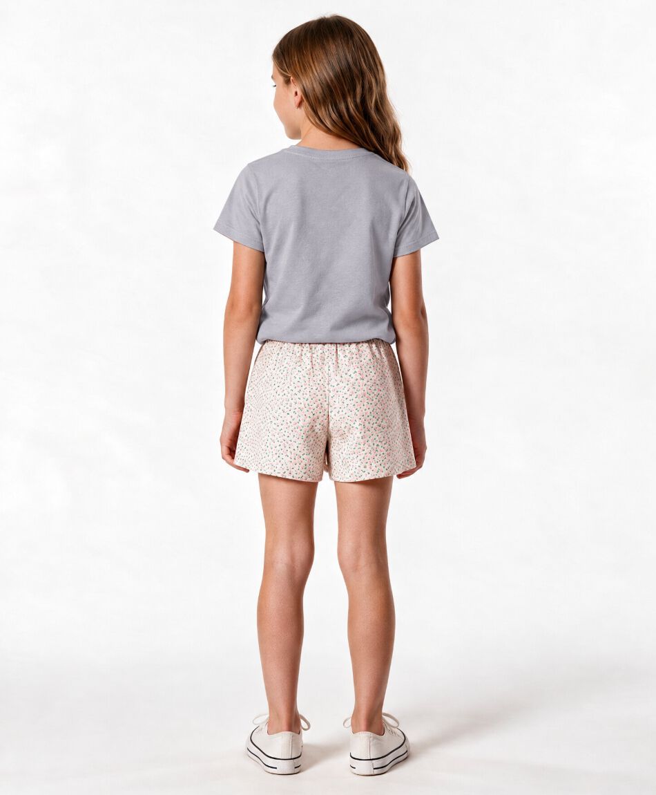 Falda ni&ntilde;a short florcitas