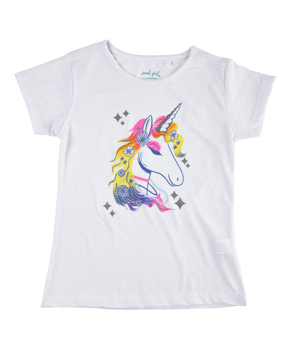 Polera niña unicornio