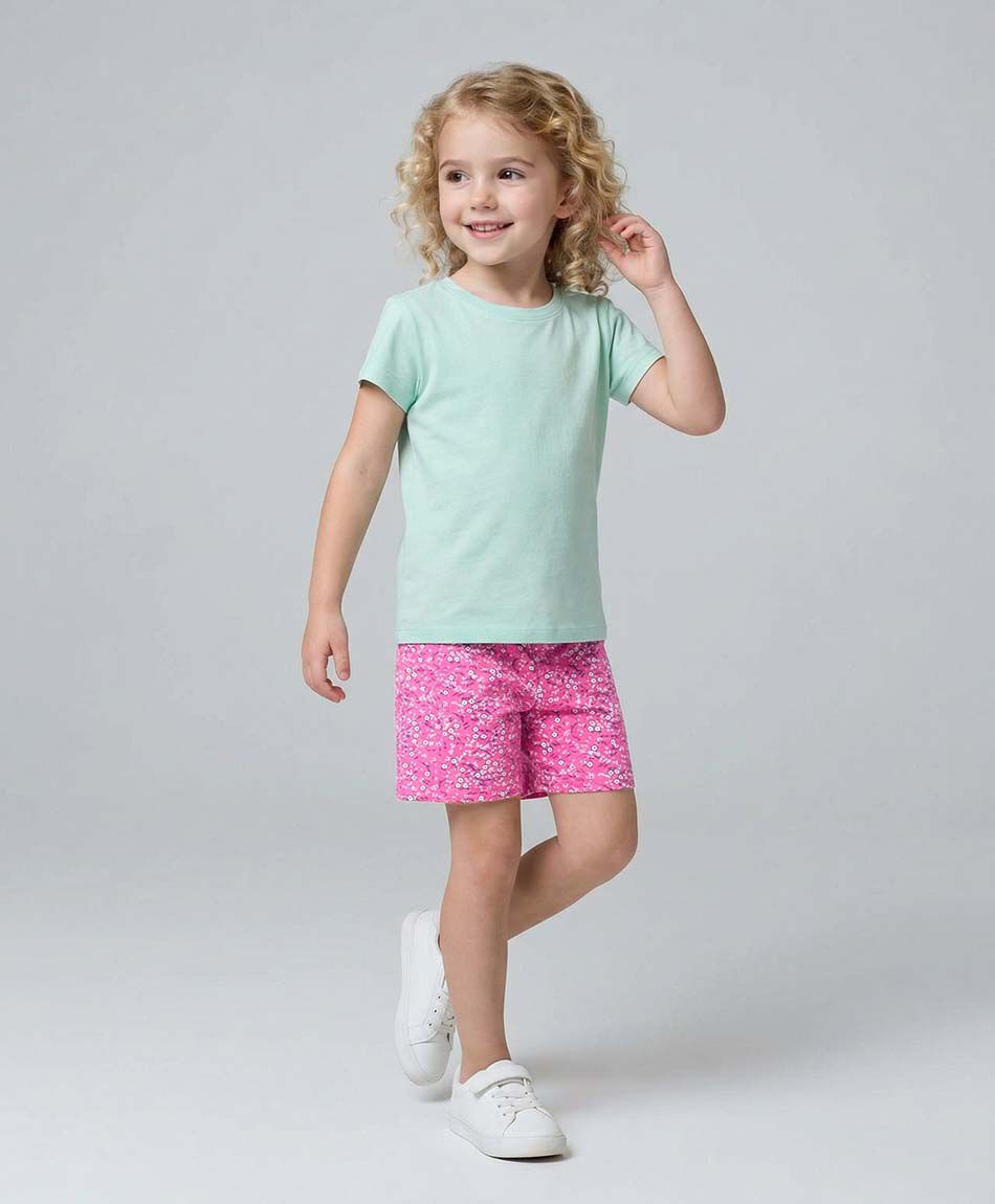 Short ni&ntilde;a biker floreado