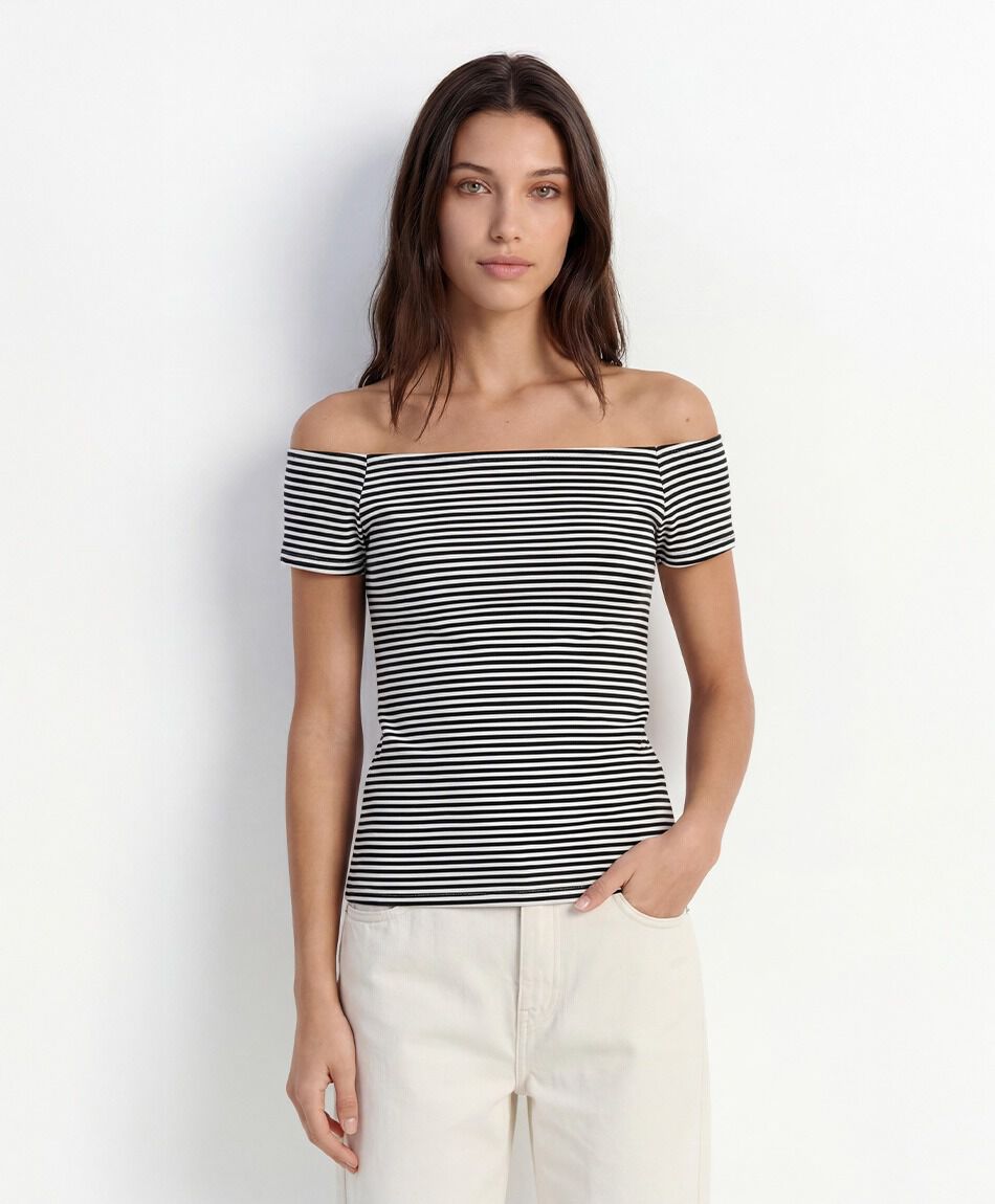 Polera mujer cuello ancho