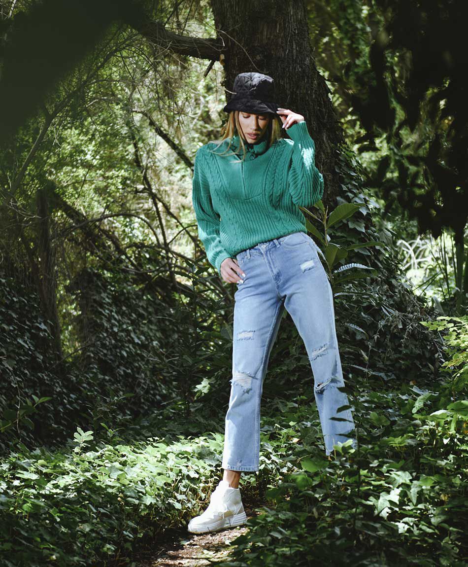 Jeans mujer big destroy straight