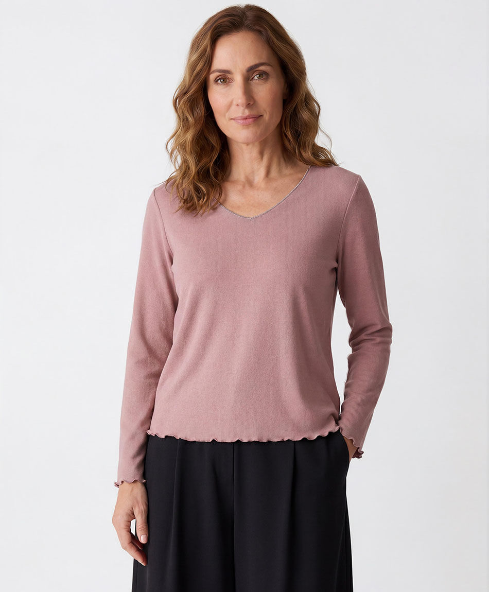 Polera mujer cuello v