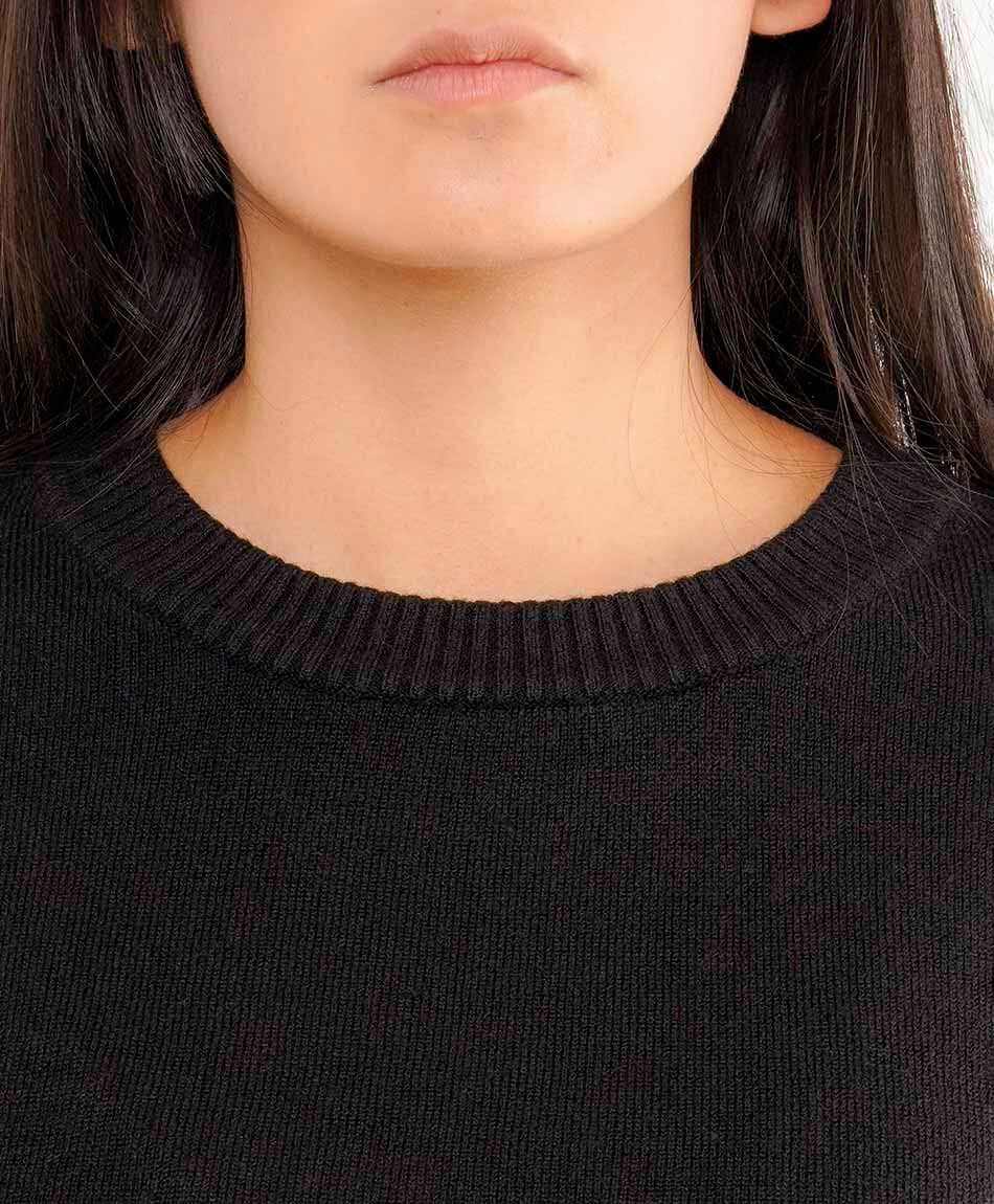 Sweater mujer cl&aacute;sic liso negro
