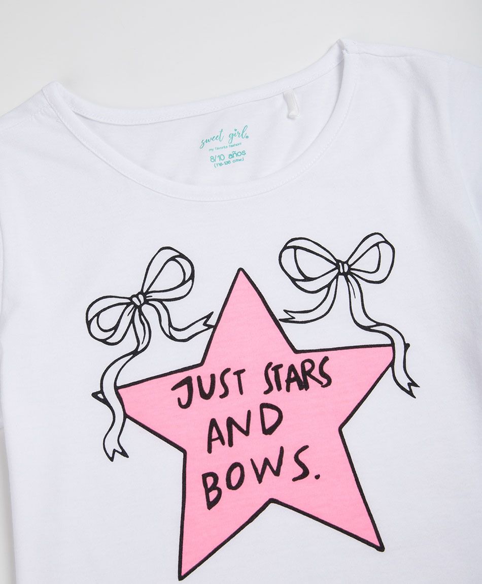 Polera ni&ntilde;a stars and bows