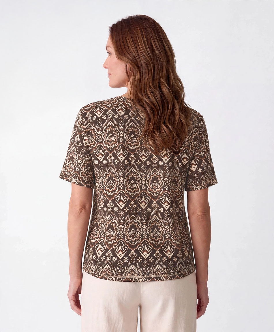 Polera mujer print mixto