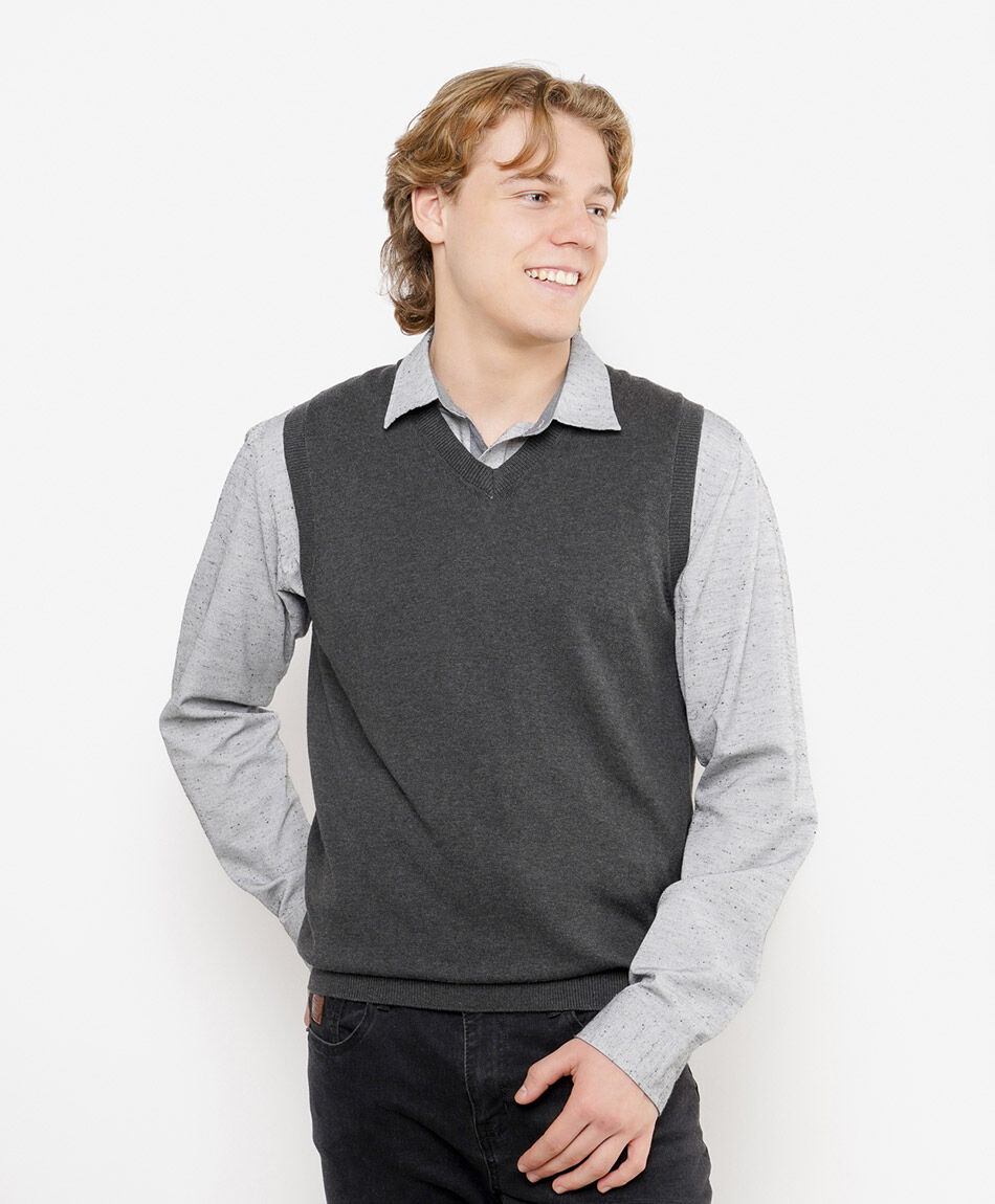 Sweater hombre sin mangas gris