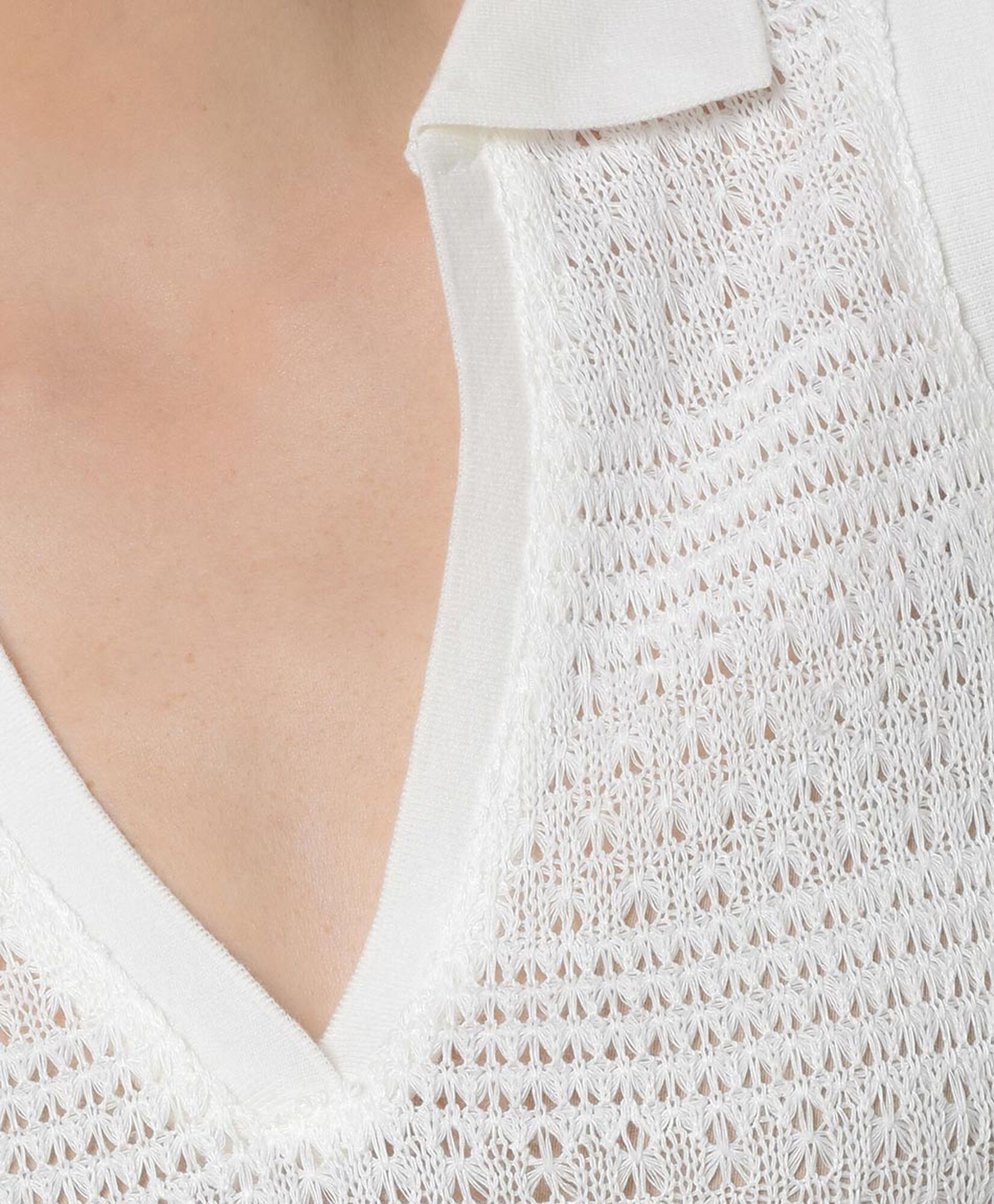 Polera mujer tejida cuello camisero Polera mujer tejida cuello camisero