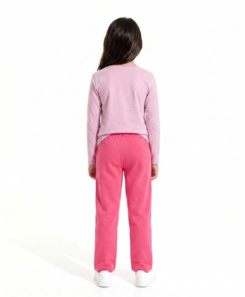 Pantal&oacute;n buzo ni&ntilde;a b&aacute;sico fucsia