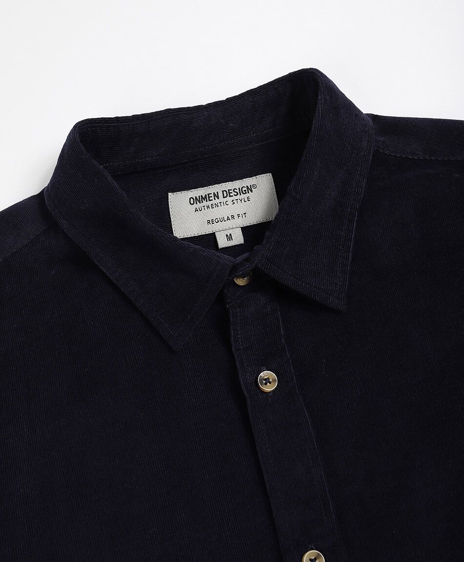 Camisa hombre cl&aacute;sica corderoy azul