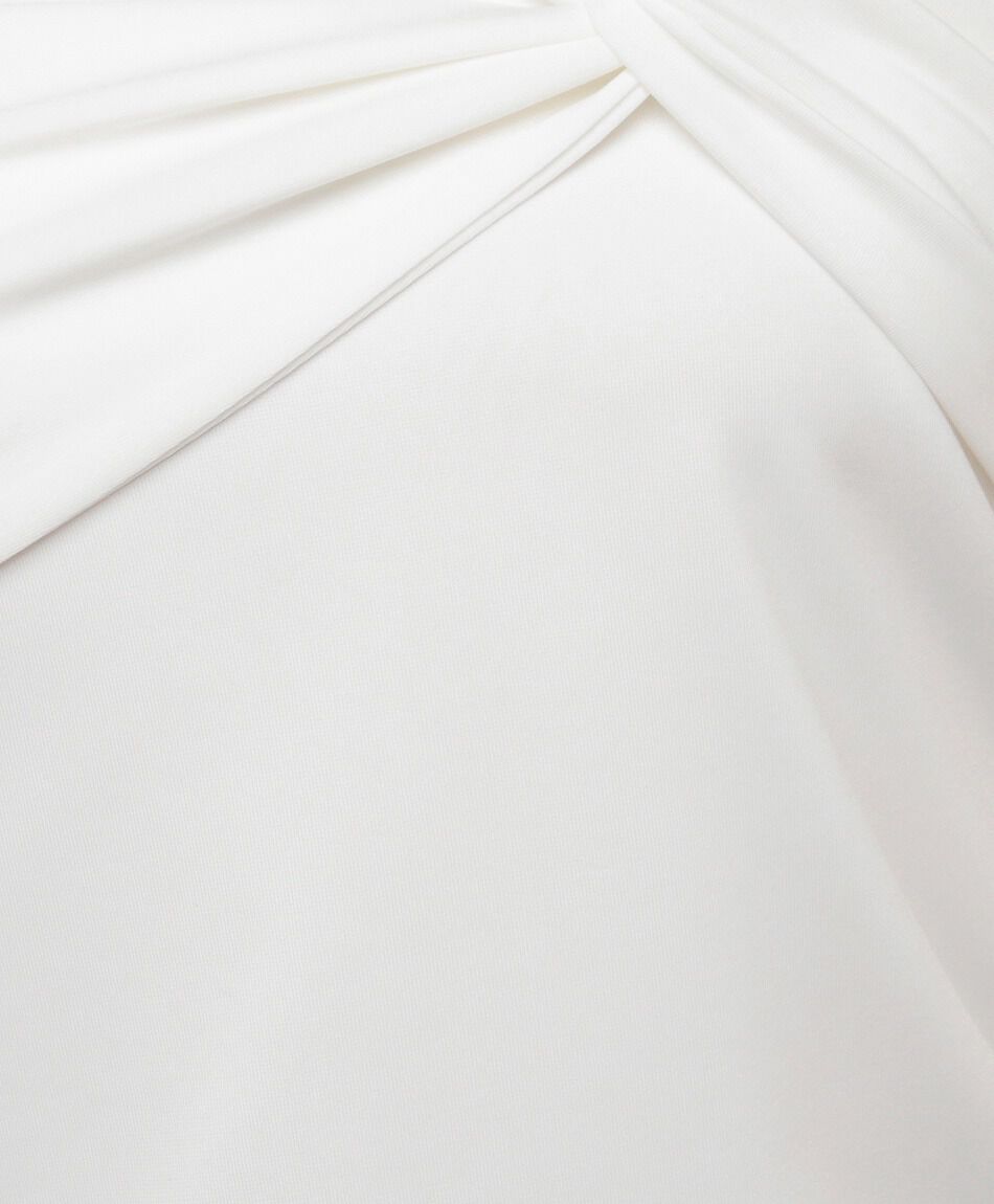 Polera mujer one shoulder blanca