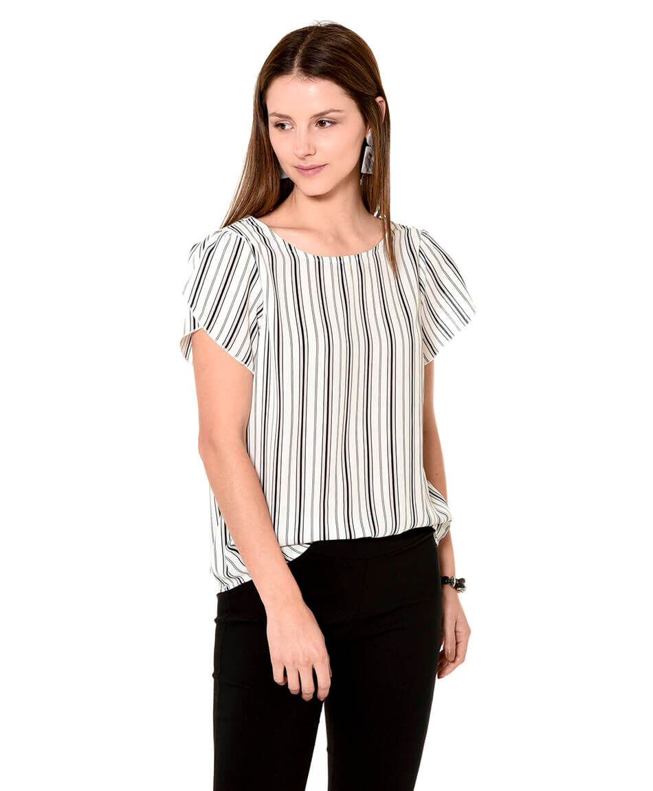 Blusa rayas crepe