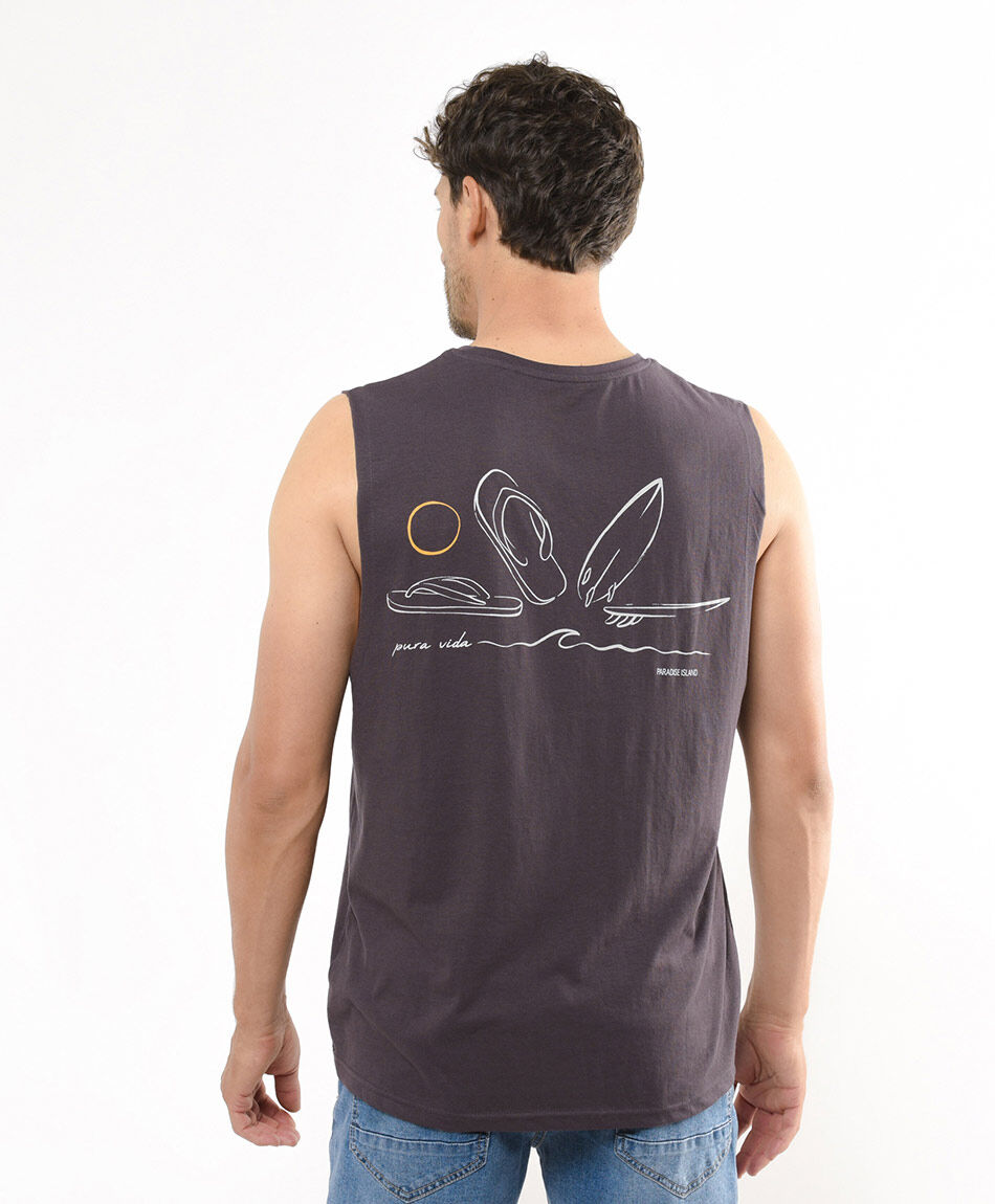 Polera hombre surf paradise grey
