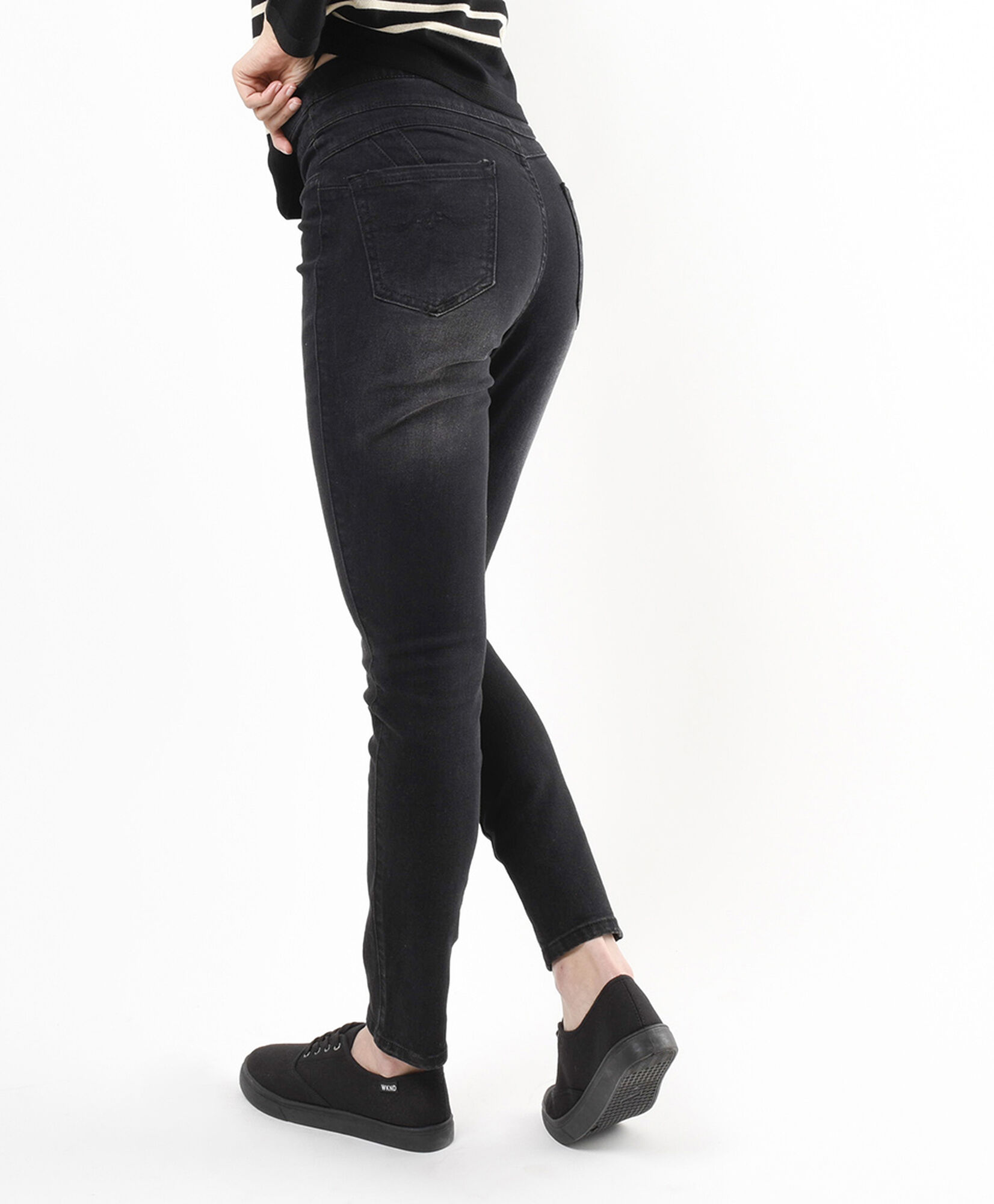 Jeans mujer leggins doble pretina skinny fit negro Jeans mujer leggins doble pretina skinny fit negro