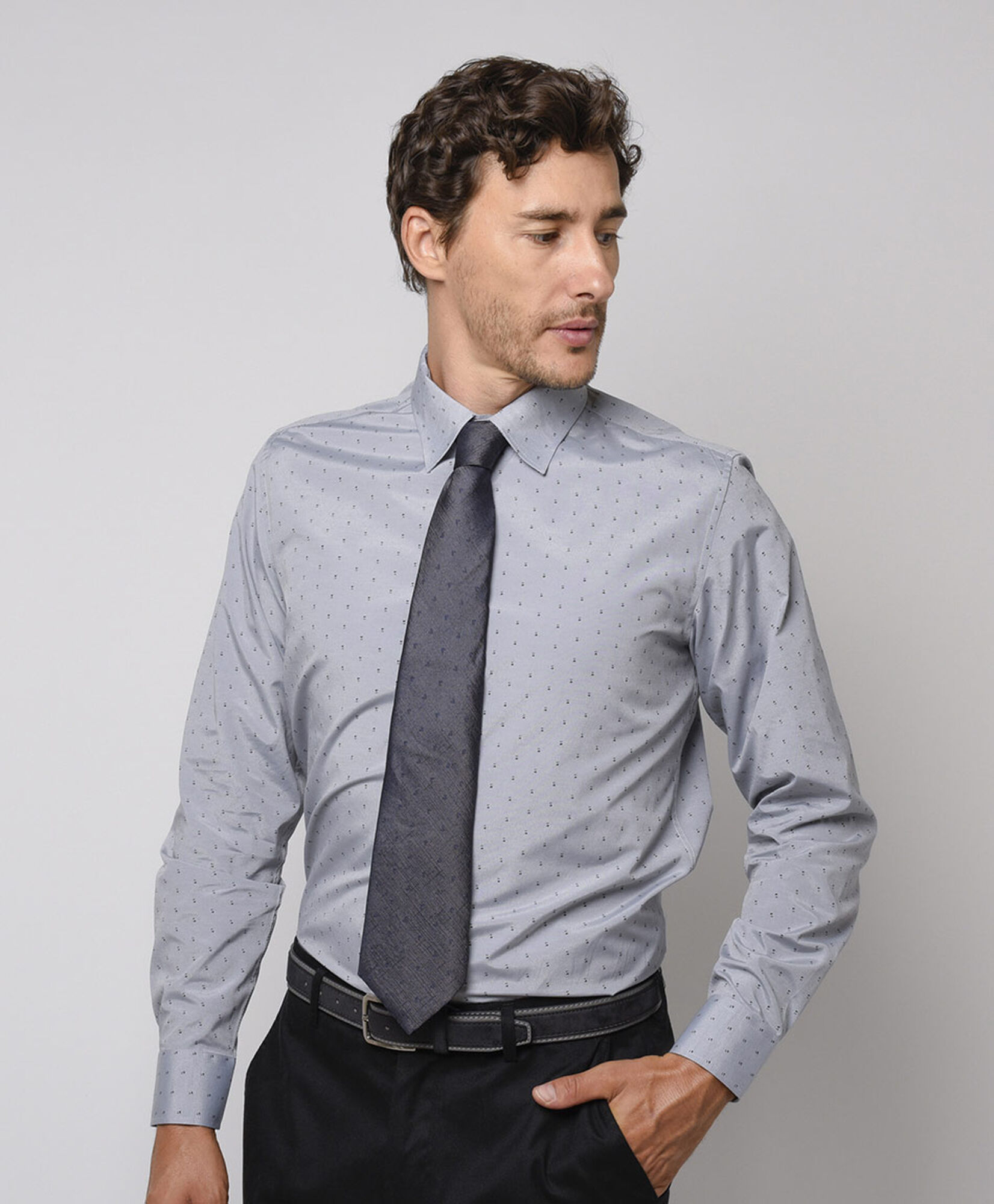 Camisa hombre gris diseño Camisa hombre gris diseño