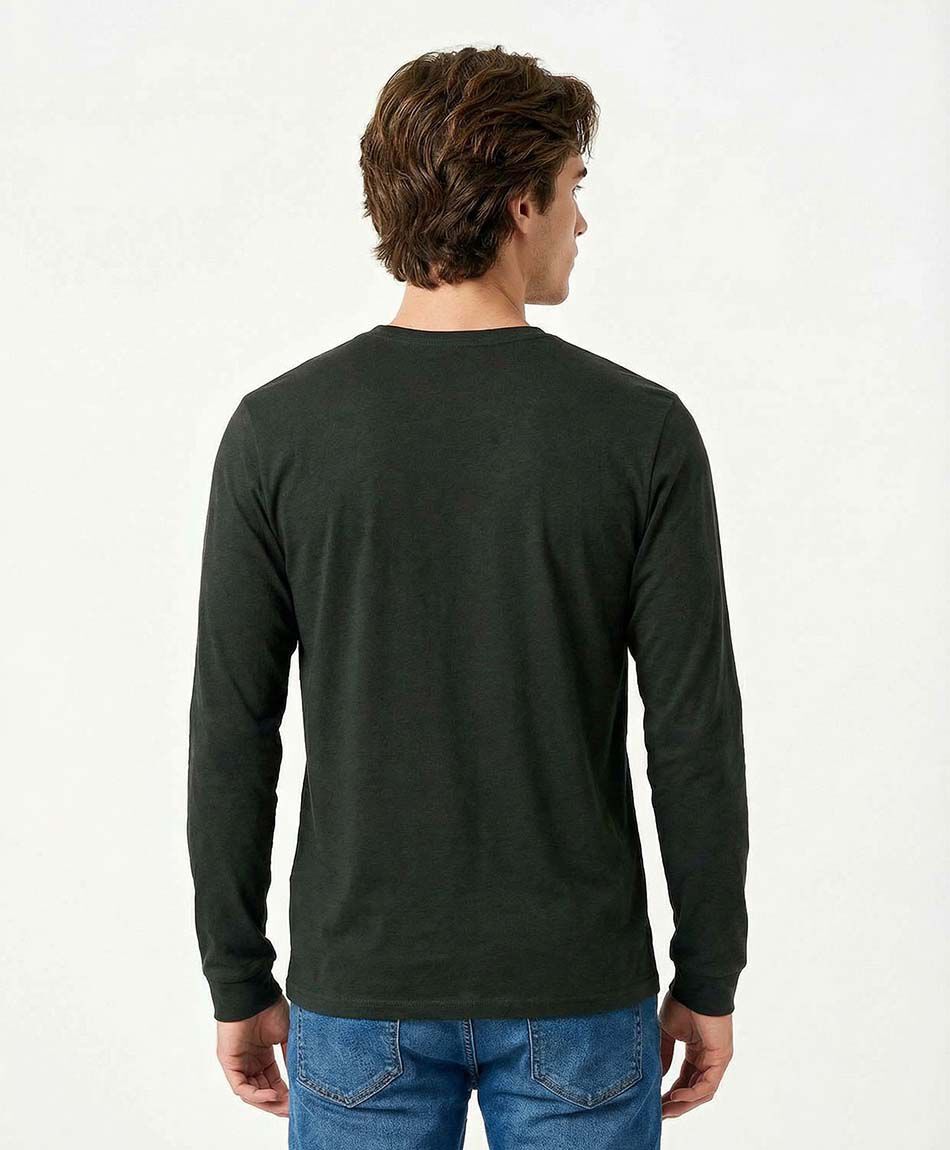 Polera hombre lisa manga larga