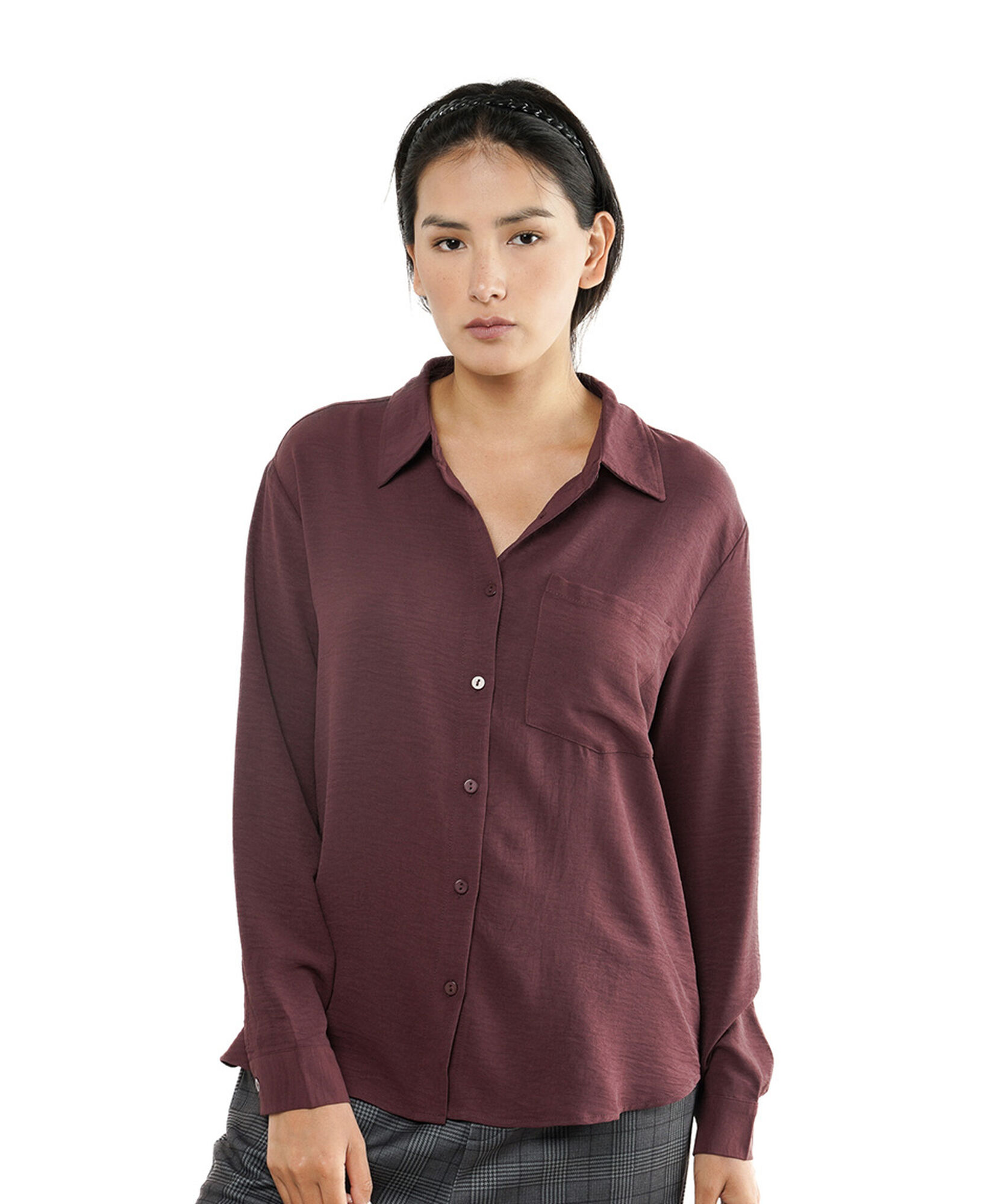 Blusa mujer textura bolsillo Blusa mujer textura bolsillo