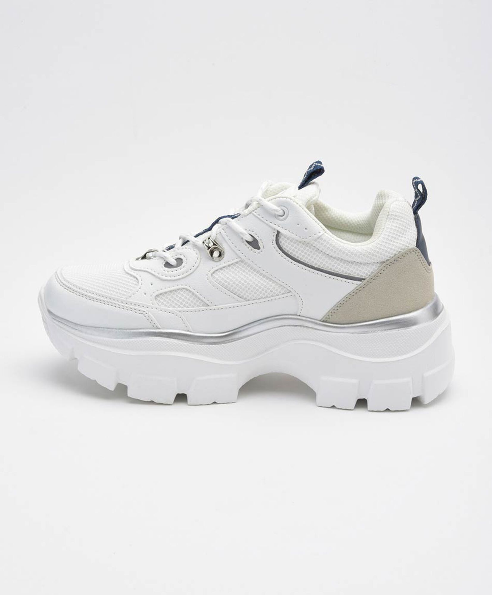 Zapatilla mujer chunky malla taco cuadrado TRICOT