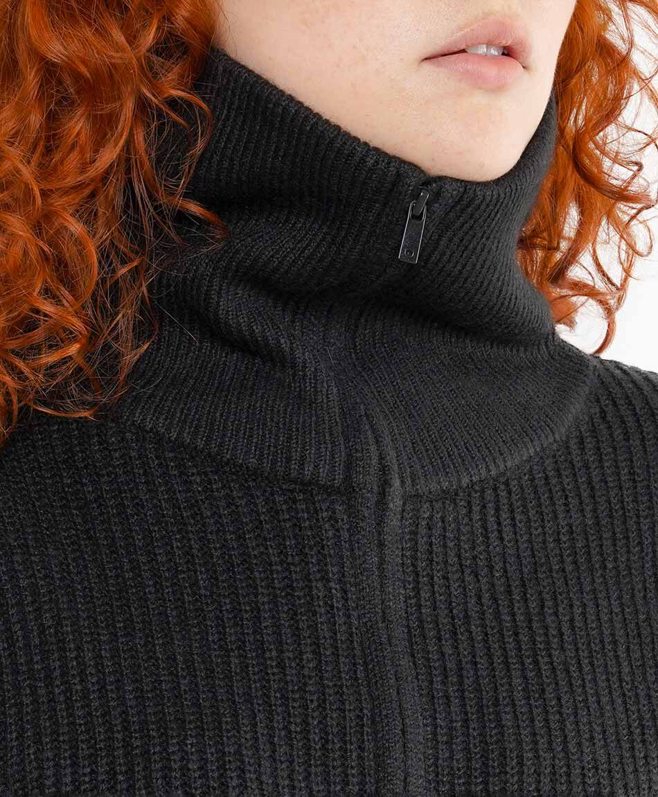 Cardigan mujer zipper black