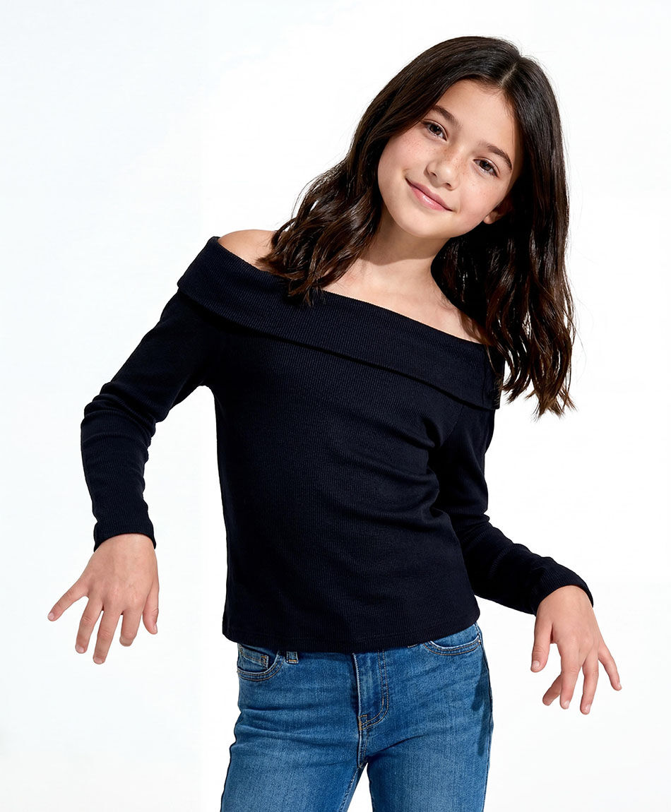 Polera ni&ntilde;a sin hombros