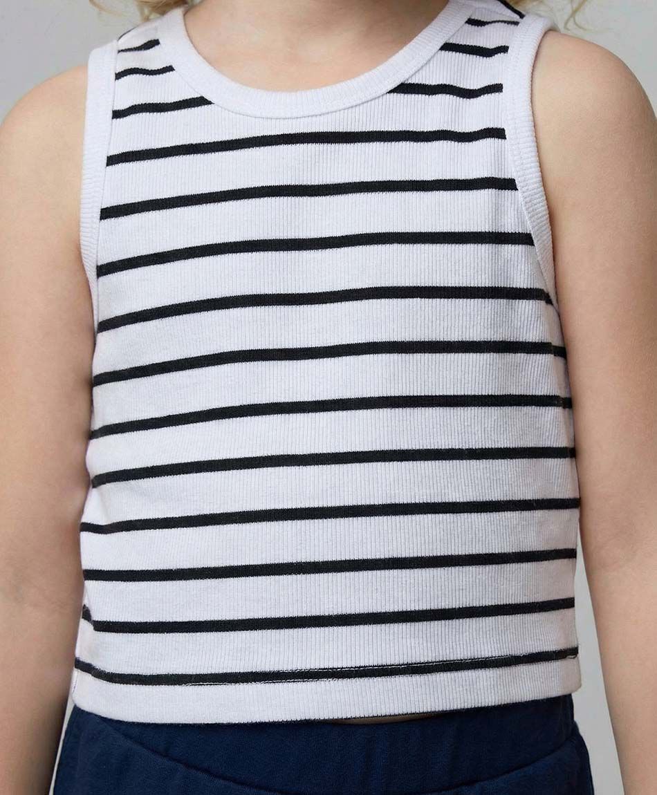 Polera ni&ntilde;a l&iacute;neas gris