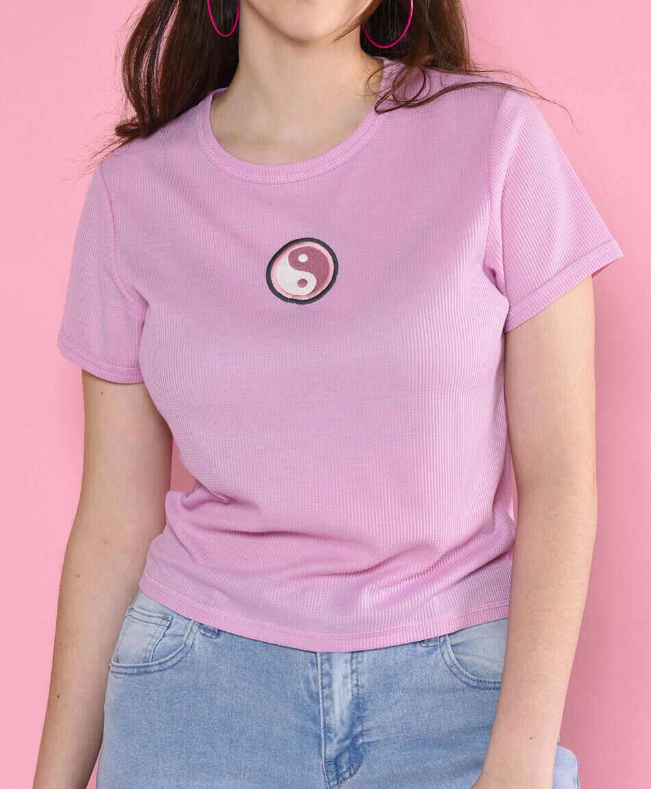 Polera manga corta cuello redondo