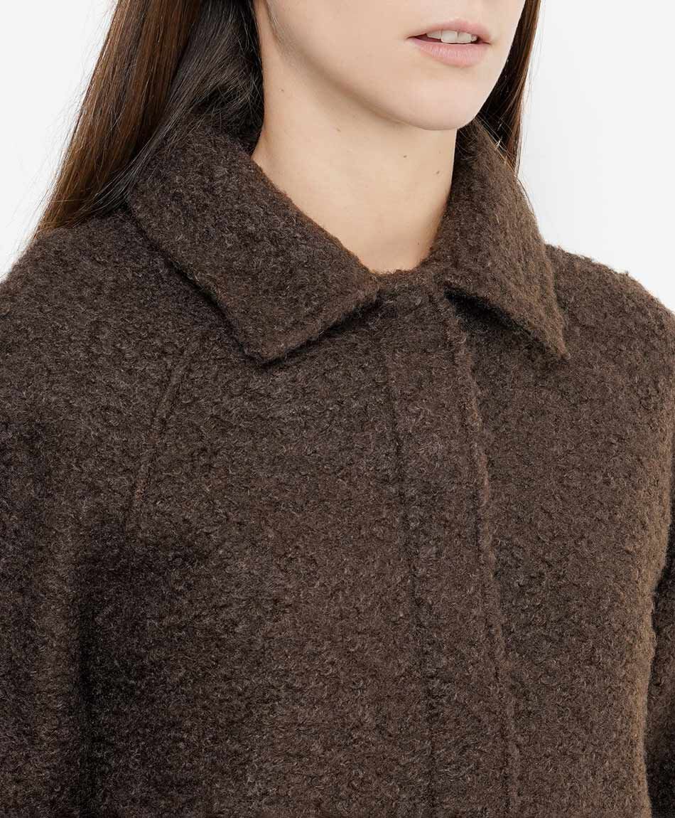 Chaqueta mujer textura caf&eacute;