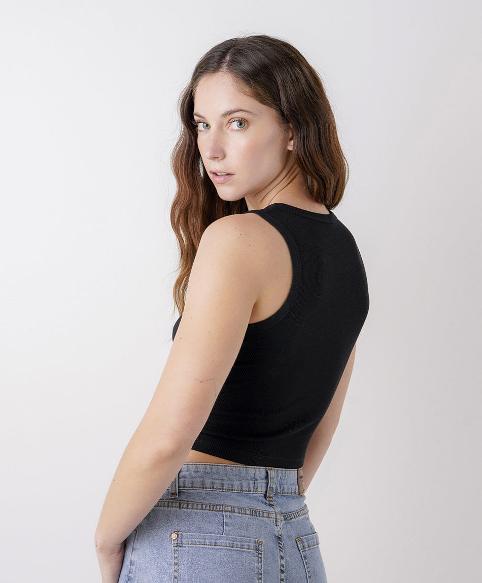 Polera mujer margarita bordada