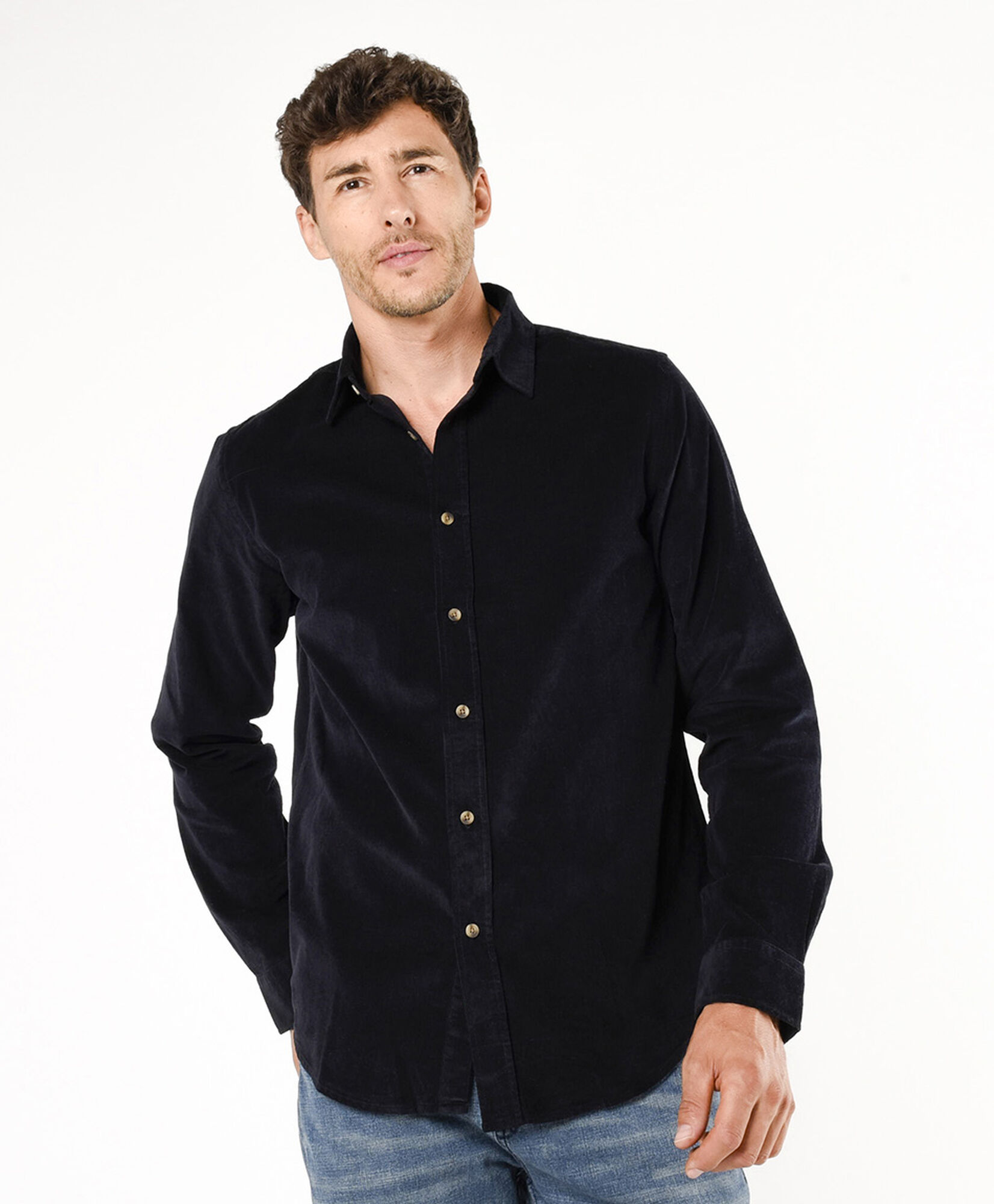 Camisa hombre corderoy negra Camisa hombre corderoy negra