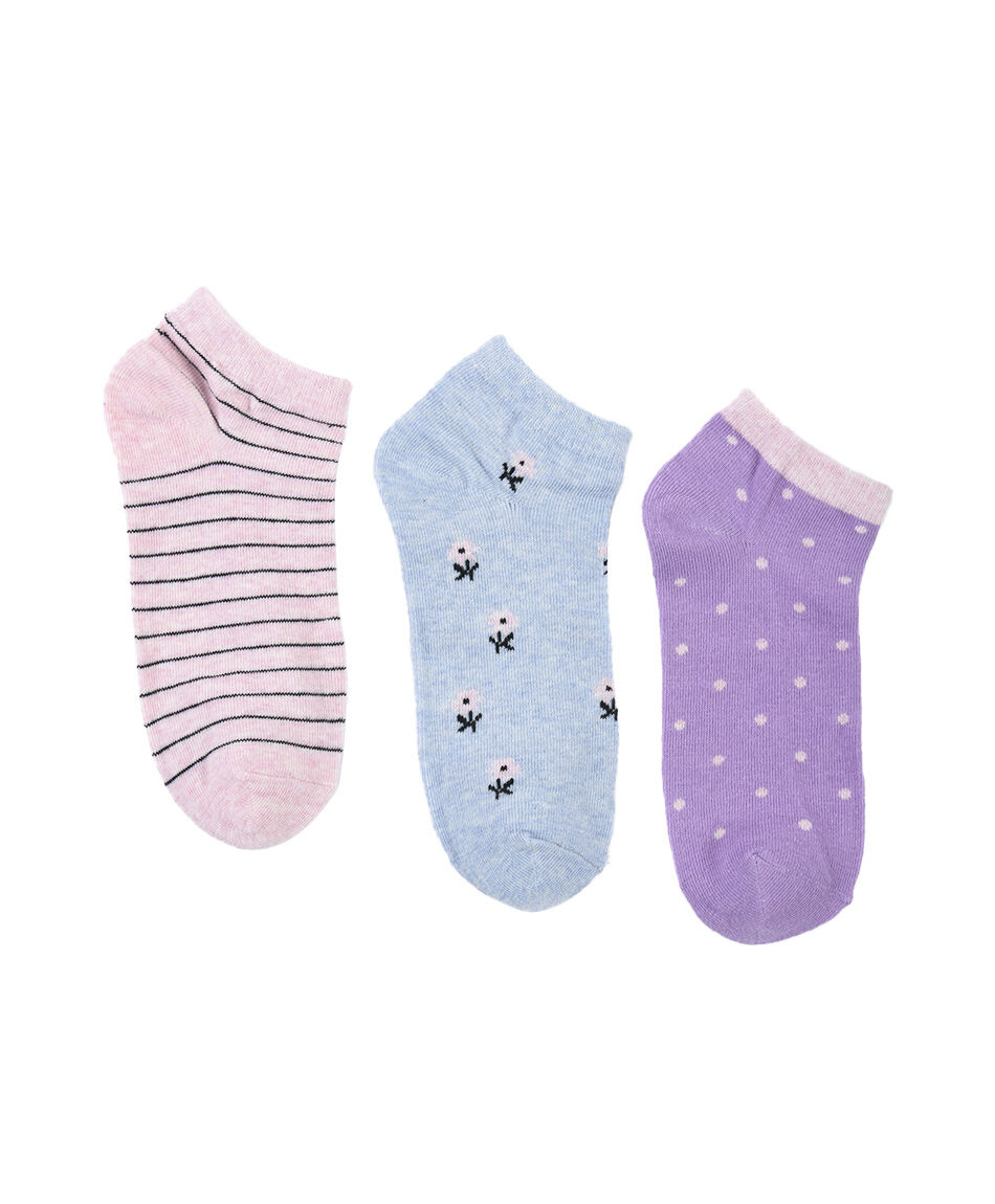 Pack 5 calcetines mujer flores y l&iacute;neas