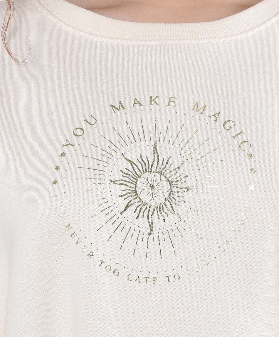 Poler&oacute;n mujer estampado dorado