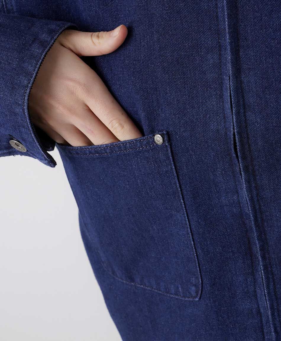 Chaqueta mujer denim cuello corderoy
