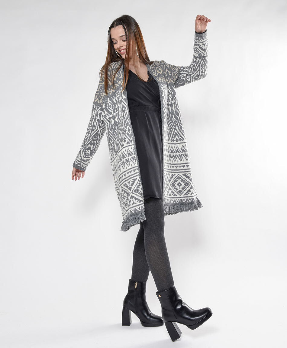 Cardigan mujer largo flecos