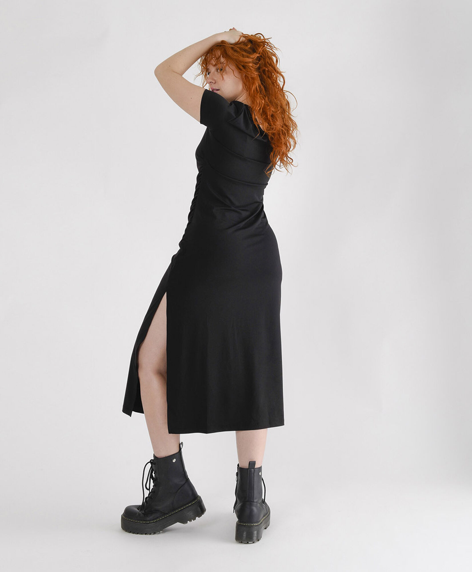 Vestido largo mujer fruncido lateral Vestido largo mujer fruncido lateral