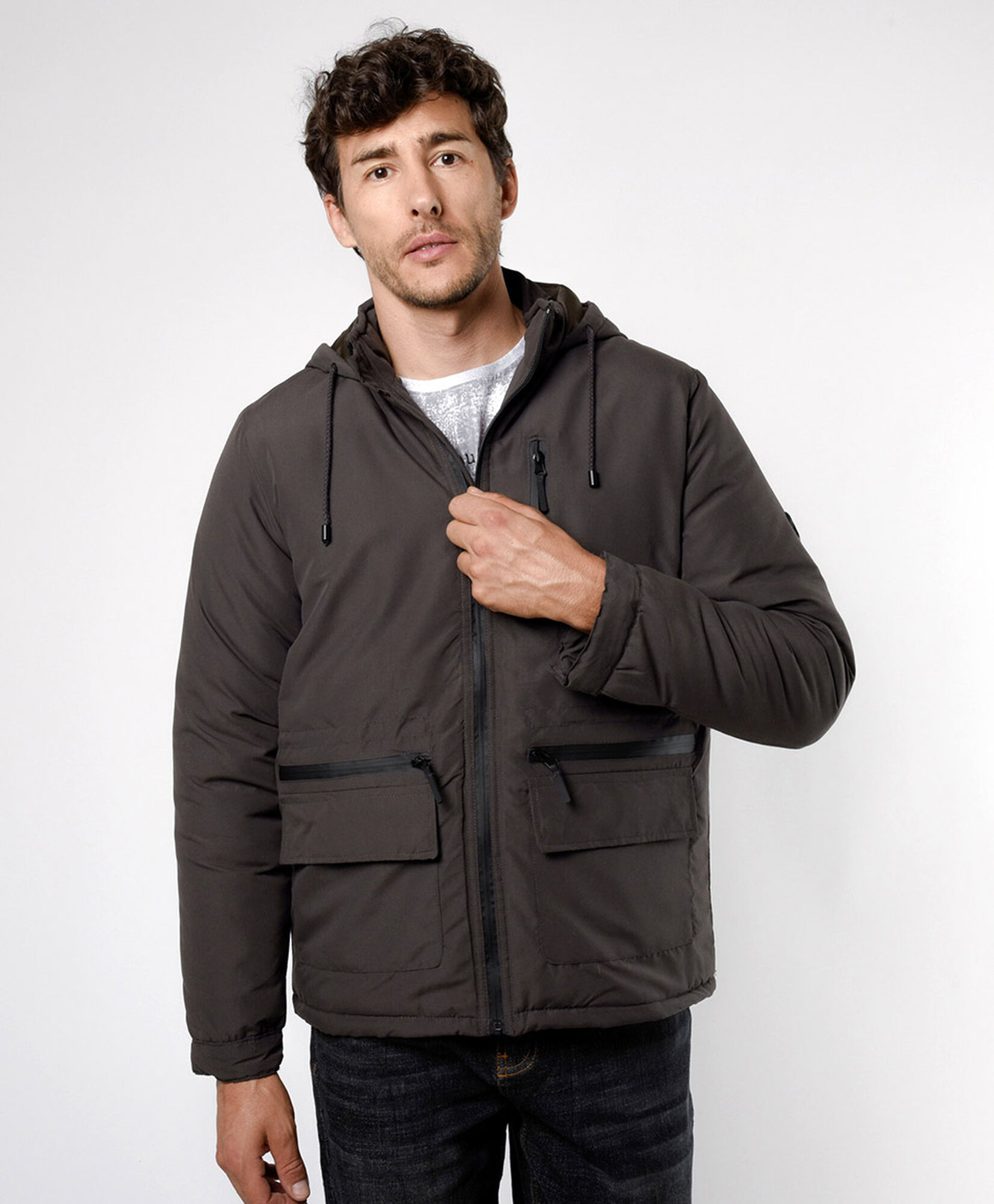 Parka hombre bolsillos cuadrados Parka hombre bolsillos cuadrados