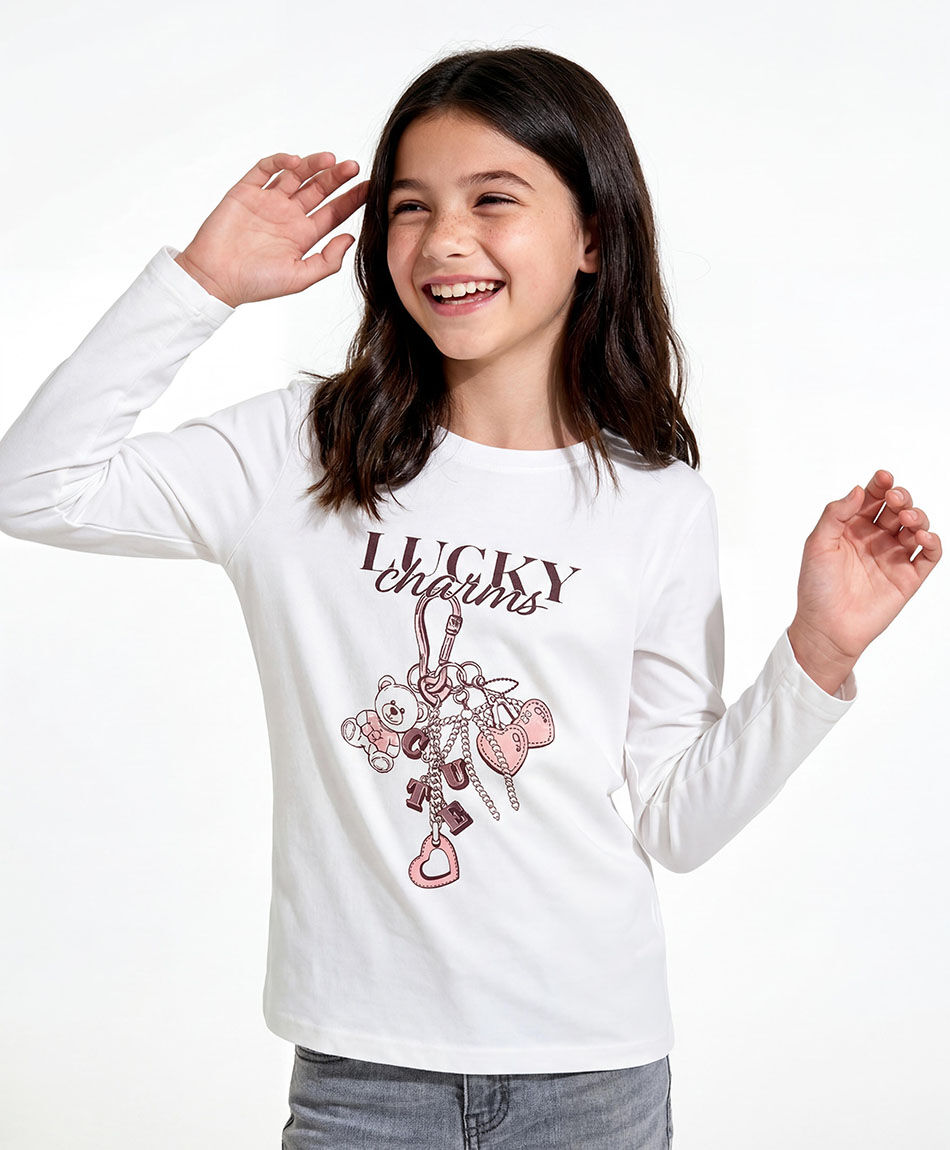 Polera ni&ntilde;a estampado lucky charns