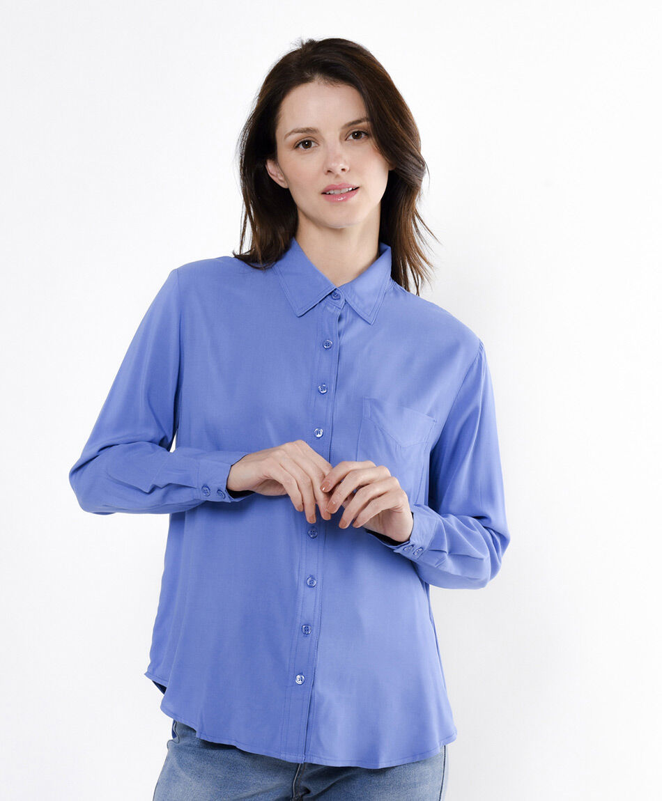 Blusa mujer lisa azul
